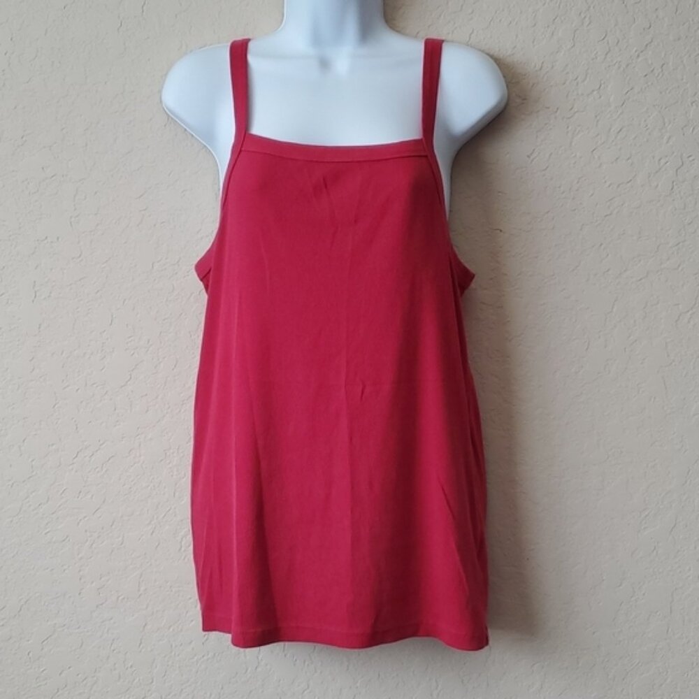 4/$30 Old Navy XL ribbed square neck red tank **